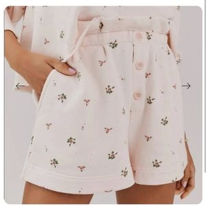 Something Navy 100% cotton blush pink floral print shorts size XXS